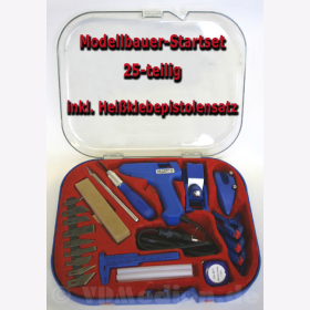 Modellbauer Startset inkl. Heißklebepistole 25 Teile Klingen Skalpell Zubehör