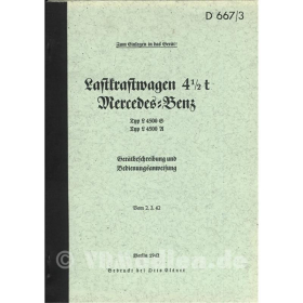 Lastkraftwagen 4 1/2t Mercedes Benz - Gerätbeschreibung und Bedienungsanweisung