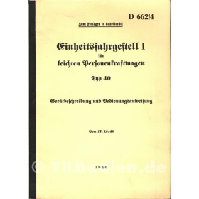 Einheitsfahrgestell I für leichten Personenkraftwagen Typ 40 - Gerätbeschreibung und Bedienungsanweisung