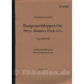 Raupenschlepper Ost Steyr Daimler Puch A.G. Typ RSO/01 - Gerätbeschreibung und Bedienungsanweisung