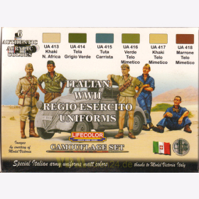 Lifecolor CS14 Italian WWII Regio Esercito Uniforms (6 Special Italian Army uniforms matt acrylic colors)