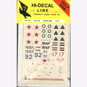 Hi-Decal Line 72-013, Su-24 Fencer C/D 1:72 Modellbau Abziehbild