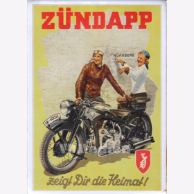 Blechschild "Zündapp zeigt dir die Heimat!"