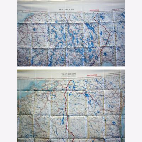 Fliegerkarte Silk Map von Helsinki (Finnland) und Trondheim (Norwegen) 1:1.000.000