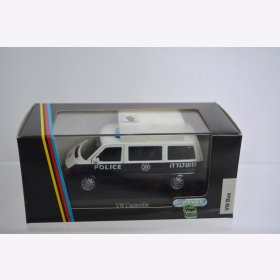 VW Bus Polizei, schwarz, M 1:43 Schabak 1060 Rarität