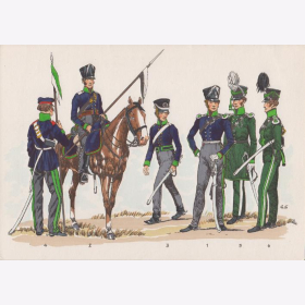 Uniformtafel Gr.1/Nr.31: PREUSSEN, 1813 - 1815, 1. Westfälisches Landwehrkavallerie-Regiment