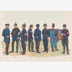 Uniformtafel Gr.1/Nr.66: PREUSSEN, 1860 - 1870, Deutsche Sanitätsuniformen II