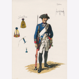 Uniformtafel Gr.1/Nr.108: PREUSSEN, 1736 - 1776, Armee Friedrichs des Großen