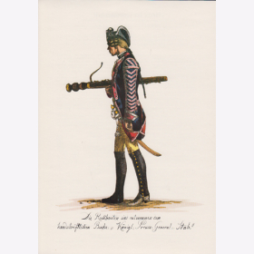 Uniformtafel Gr.1/Nr.115: PREUSSEN, 1753 - 1786, Armee Friedrichs des Großen - Infanterie-Regiment No.7, Hoboist