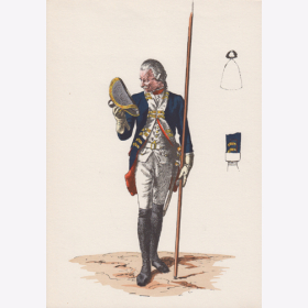 Uniformtafel Gr.1/Nr.132: PREUSSEN, 1753 - 1786, Armee Friedrichs des Großen - Infanterie-Regiment No.17, Unteroffizier