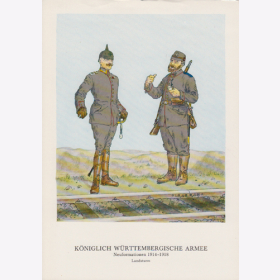 Uniformtafel Gr.1/Nr.377: WÜRTTEMBERG. 1914-1918 Neuformationen Landsturm