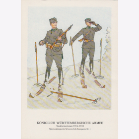 Uniformtafel Gr.1/Nr.379: WÜRTTEMBERG. 1914-1918 Neuformationen Württembergische Schneeschuh-Kompanie Nr.1