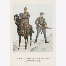 Uniformtafel Gr.1/Nr.380: WÜRTTEMBERG. 1914-1918 Neuformationen Württembergische Gebirgs-Bataillon