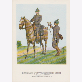 Uniformtafel Gr.1/Nr.383: WÜRTTEMBERG. 1914-1918 Neuformationen Reserve-Feldartillerie-Regiment Nr.26