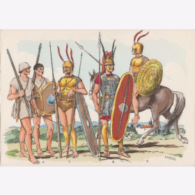 Uniformtafel Gr.1/Nr.511: Tracht, 6.-4. Jahrhundert vor Chr. Ausrüstung und Bewaffnung des römischen Heeres der Republik und des Kaiserreichs Teil 2