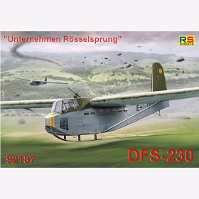 DFS 230 Luftwaffe Glider Lastensegler "Unternehmen Rösselsprung", RS Models, 1:72, (92187)