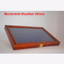 Echtholz Vitrine Rustikal Münzen Samteinlage...