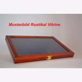 Echtholz Vitrine Rustikal Münzen Samteinlage Echtglas für 35 2 oder 10 Euro Münzen