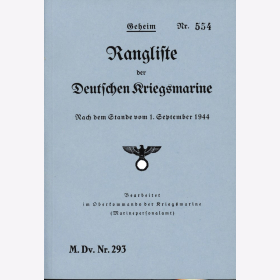 Rangliste Deutschen Kriegsmarine - GEHEIM - Stand 1.9.1944 Oberkommando