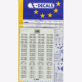 TL-Decals 2632 1:35 Kfz-Kennzeichen Spezial, u. a. Pol, Ost, WT, MB, Z