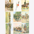 Postkarten farbige Reproduktionen Militär Set...