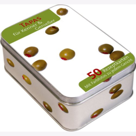 Rezeptbox Tapas Metalbox Aufbewahrungsdose 50 Rezeptkarten Für Kenner & Geniesser Rezeptbuch Kochen