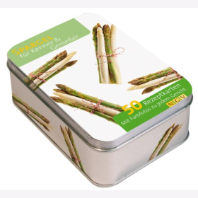 Rezeptbox Spargel Metalbox Aufbewahrungsdose 50 Rezeptkarten Für Kenner & Genießer Kochbuch Rezept