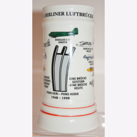 Krug Keramik Berliner Luftbrücke Rosinenbomber Tante Ju 52 Alliierte Sammler RAR