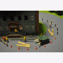 Faller Aussteller Diorama Brennendes Finanzamt Schaufenster 1:87