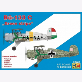 Rs Models 92222 1/72 Bucker Bu-133c Grüne Streifen Modellbau Flugzeug