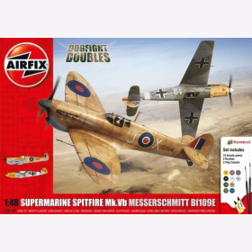 Supermarine Spitfire Mk.Vb Messerschmitt Bf109E Dogfight Doubles Airfix A50160 1:48 Inklusive Farben, Pinsel und Klebstoff