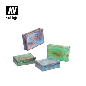 Metallkoffer 4 Stück - Diorama Zubehör Vallejo SC226 Modellbau 1:35