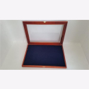 Edle Holz Sammler Vitrine mit Samteinlage Orden Militaria