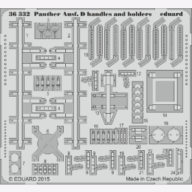 Panther Ausf. D handles and holders for Tamiya kit Griffe und Halter Eduard 36332 1:35