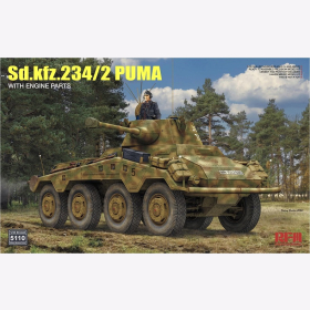 Rye Field Model RM-5110 - 1:35 Sd.Kfz.234/2 PUMA /w Engine Parts