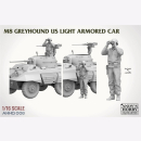 ANDYS Hobby Headquarters AHHQ-008 M8 Greyhound US Light Armored Car + Figur Maßstab 1:16 Modellbausatz Plastikmodellbau