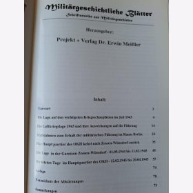 Kampe Zossen-Wünsdorf 1945 Die letzten Kriegswochen im Hauptquartier des OKH Militärgeschichtliche Blätter Schriftenreihe zur Militärgeschichte