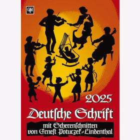 Deutsche Schrift Kalender 2025 Farbfotos Sinnessprüche Scherenschnitte