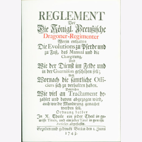 Reglement Dragoner Königlich Preußische Band 37 + 38
