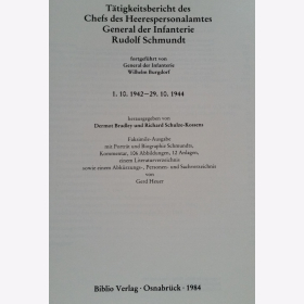 Tätigkeitsbericht des Chefs des Heerespersonalamtes General der Infanterie Rudolf Schmundt